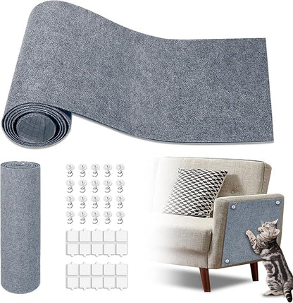 Cat Scratch Mat, 118.5"x17.4" Trimmable Self-Adhesive Cat Scratch Furniture by GMEZZO