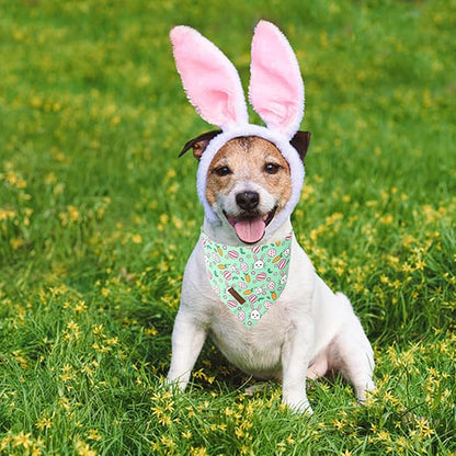 ARING PET Easter Dog Bandana 2 Pack-Cute Green Easter Eggs Dog Bandanas - Image 6