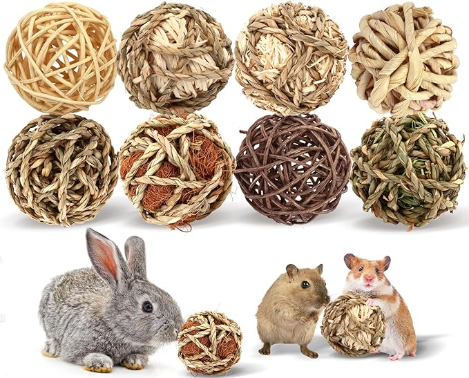 VESPRO Bunny Chew Grass Balls, Rolling Chew Toys by BESNEL