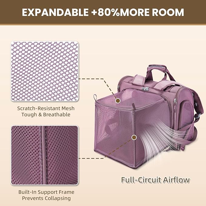 Lollimeow Expandable Cat Carrier Backpack - Image 3