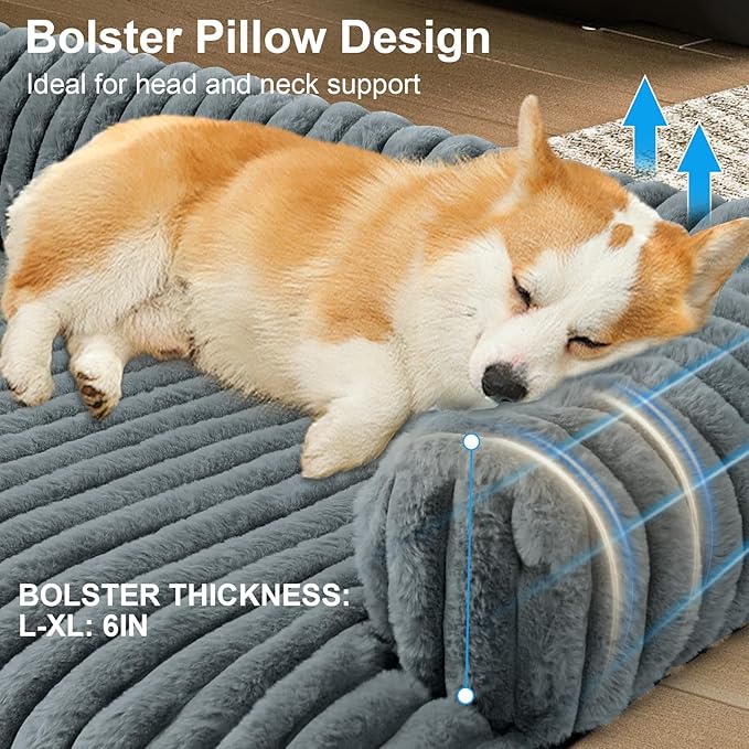 Wn's Day Luxurious Dog Couch Bed, Washable Calming Dog Couch Cover, Removable - Image 2