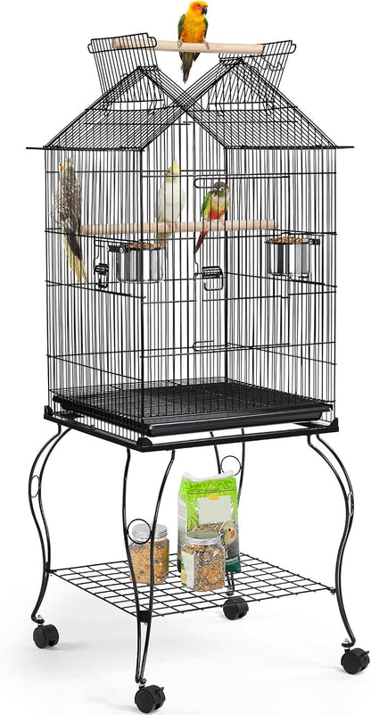 Yaheetech 57-Inch Rolling Open Top Roof Bird Cage by Yaheetech