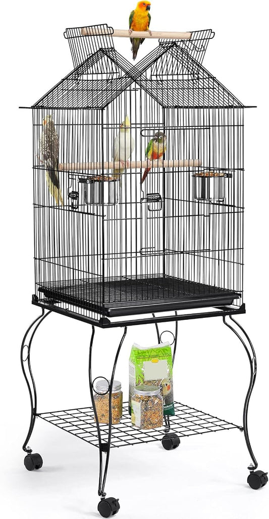 Yaheetech 57-Inch Rolling Open Top Roof Bird Cage by Yaheetech