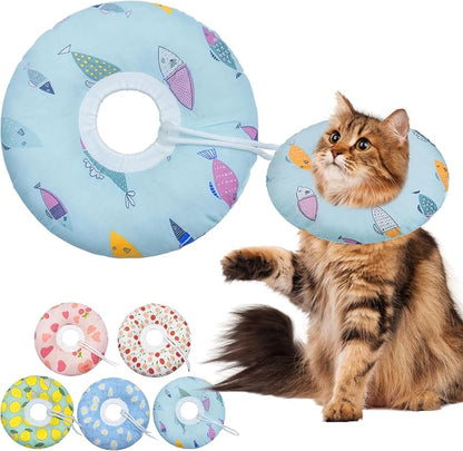 Cat Cone Collar Soft, Adjustable Cat Recovery Collars Kitten Cones to Stop by Seyezo