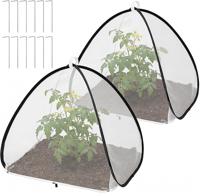2 Pcs Pop Up Insect Barrier Plant Cover Tent, Garden Net Cage Bird Insect Guard by PurpleStar