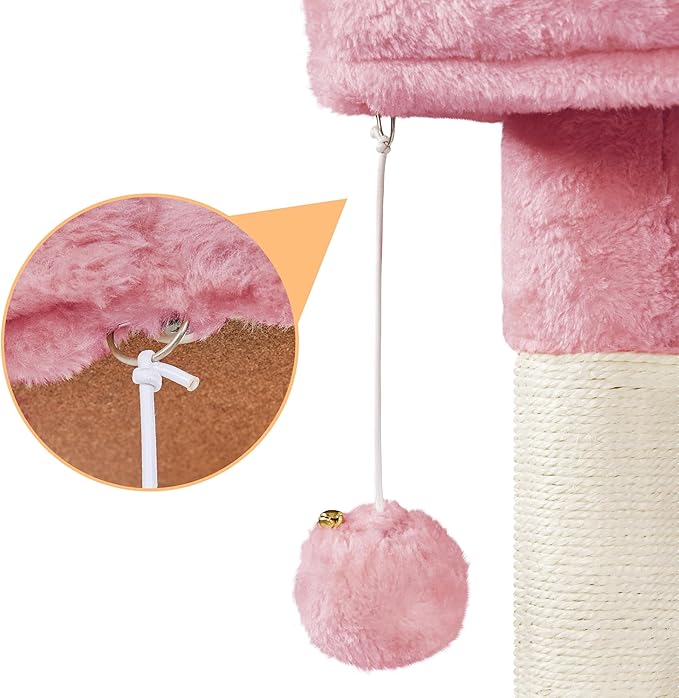 Topeakmart Cat Tree Tower for Indoor Cats, 34.5in Cute Kitten Tree Activity - Image 6