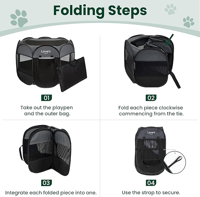 Love's cabin Pet Puppy Dog Playpen, Small Dog Tent Crates Cage Indoor/Outdoor - Image 8