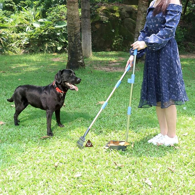 QiMH Upgraded Dog Pooper Scooper Extra Large, Adjustable Long Handle Stainless - Image 7
