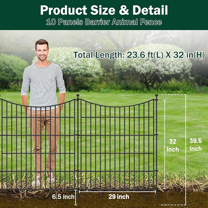10 Panels No Dig Dog Fence Outdoor - Image 2