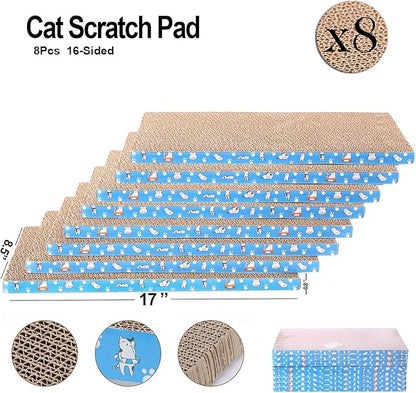 8 Packs in 1 Cat Scratch Pad, Cat Scratcher Cardboard, Reversible, Durable - Image 3