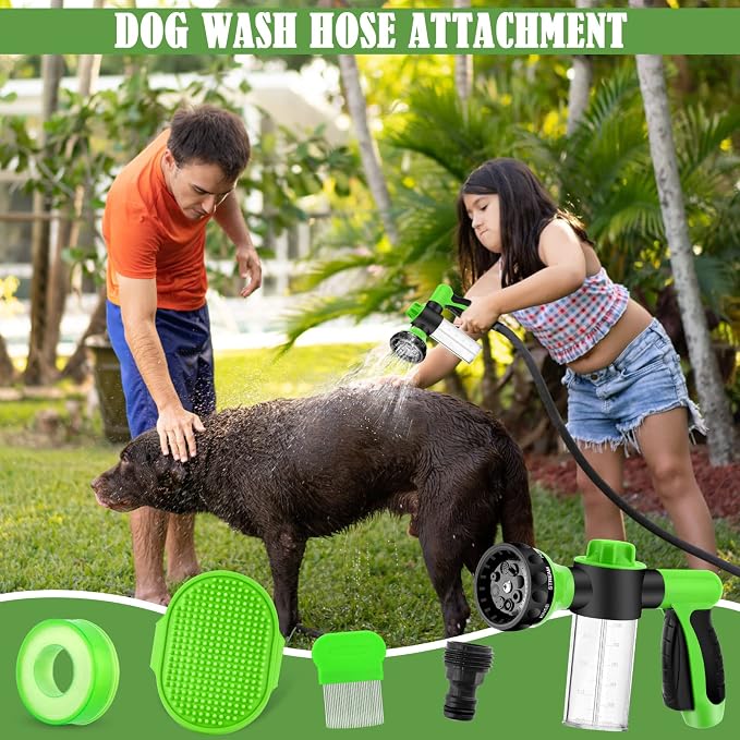 Dog Wash Sprayer Outdoor, 8-in-1 Dog Sprayer Hose Attachment - Image 5