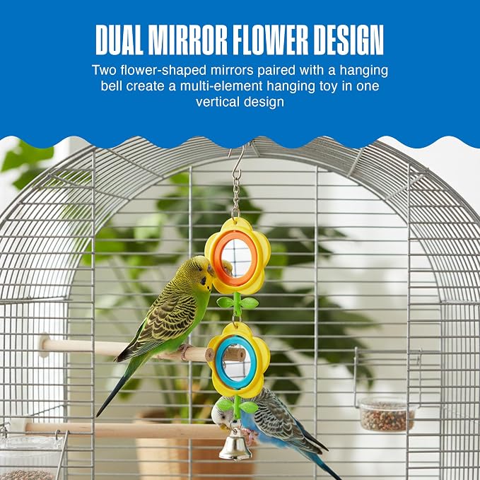 Penn-Plax Bird Life Two Flower Mirror - Image 2