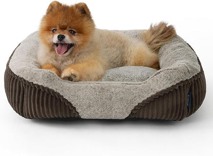 Bedsure Washable Dog Bed Small Dog＆Cat- Rectangle Fluffy Plush Kitten Puppy Bed - Image 2