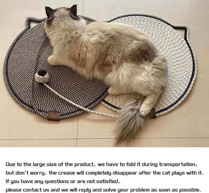Cat Scratcher Mat Natural Cotton Rope Cat Scratching Pad, Large Size Scratching - Image 4