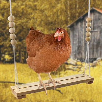Chicken Swing Toy for Coop Handmade in USA Natural Safe Wooden Accessories - Image 9