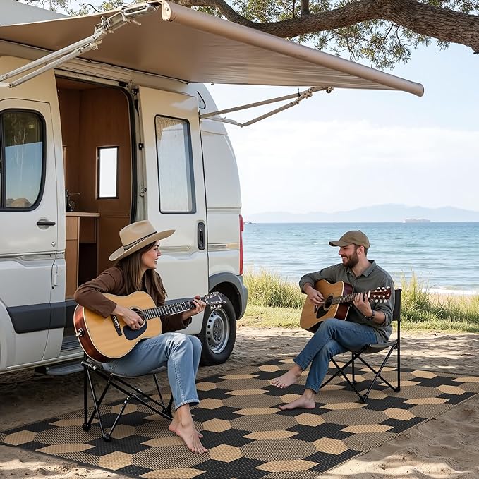 GENIMO Outdoor Rug for Patio Clearance, Lightweight Waterproof RV Camping Mat - Image 4