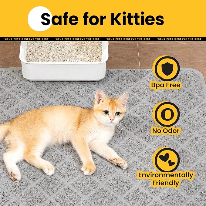 Cat Litter Mat Litter Trapping Mat, Less Waste Cat Litter Box Mat, Soft on - Image 8