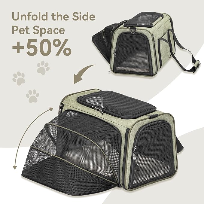 Petsfit Expandable Cat Carrier Dog Carrier, Airline Approved Soft-Sided - Image 4
