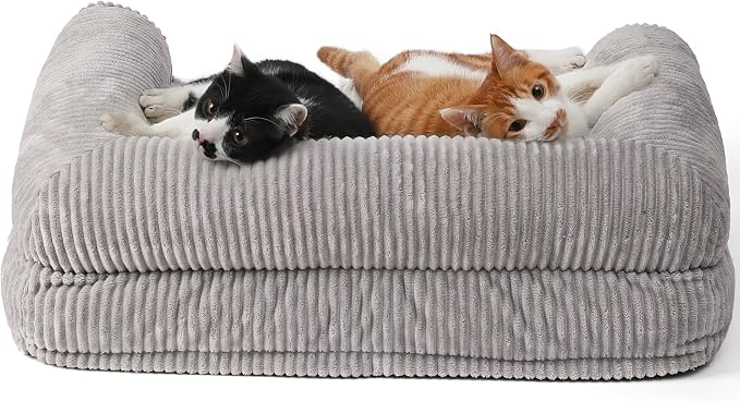 FUKUMARU Dog Couch Bed, Corduroy Cozy Cat Bed - Image 9