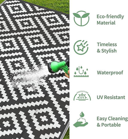 GENIMO Outdoor Rug for Patio Clearance, Reversible Plastic Camping Rugs - Image 5