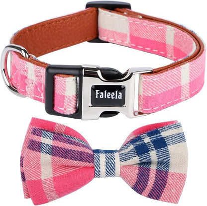 Faleela Soft &Comfy Bowtie Dog Collar, Detachable and Adjustable Bow Tie Collar by Faleela