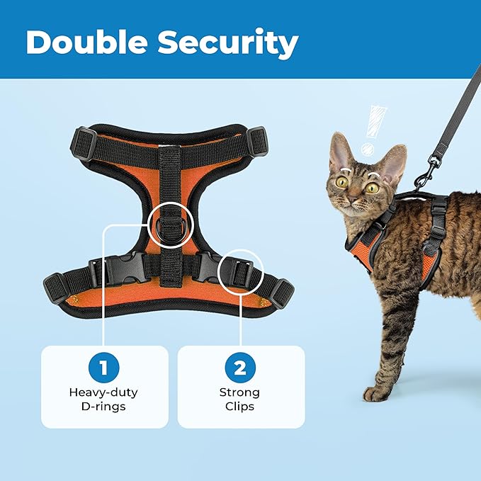 Voyager Escape-Proof Step-in Lock Cat Harness & 5ft Neoprene-Handle Leash Set - Image 5