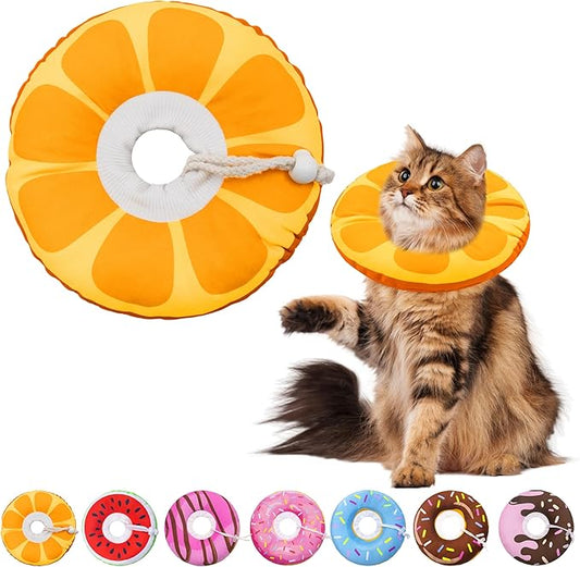 Cat Cone Collar Soft, Adjustable Cat Recovery Collars by Seyezo