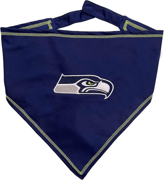 NFL Seattle Seahawks TIE Bandana, Large/X-Large. Dog Bandana Scarf Bib by PETSFIRST