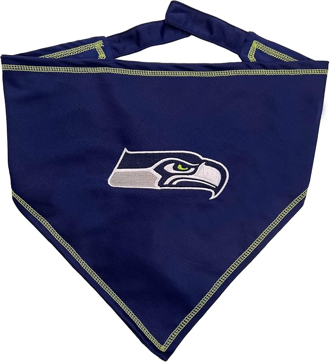 NFL Seattle Seahawks TIE Bandana, Small/Medium. Dog Bandana Scarf Bib by PETSFIRST