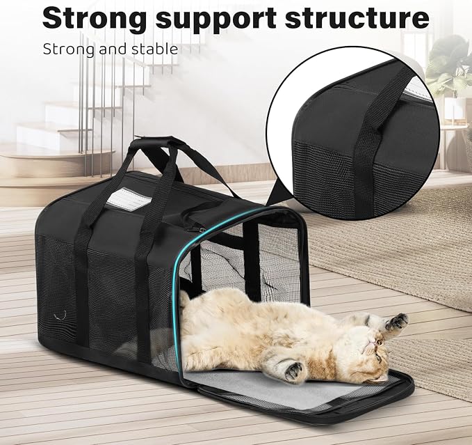 Simple Deluxe Airline-Approved Cat Carrier, Soft-Sided Pet Carrier - Image 6