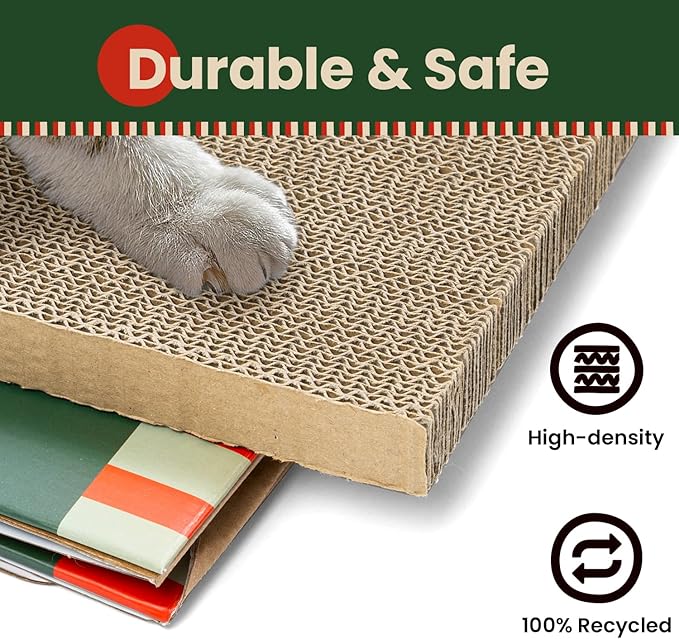 Cardboard Cat House with Scratch Pad & Catnip, Cat Play Scratching House - Image 7