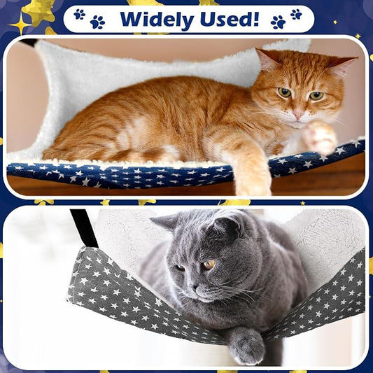 Jetec 2 Pack Cat Hammock for Cage, Catio Accessories Reversible Soft Cats Bed - Image 2