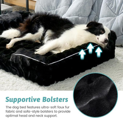 Orthopedic Dog Bed for Large Size Dog, Soft and Warm Faux Fur Extra Large Sofa - Image 4
