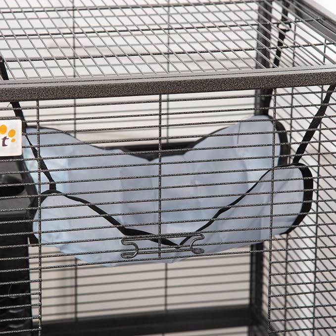 PawHut Metal Small Animal Cage, 4-Tiers Rolling Big Ferret Cage - Image 9