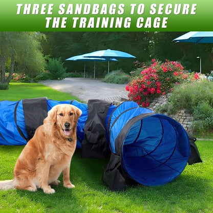 28 in 18 Foot Blue Extra Large Dog Agility Tunnel - Image 6