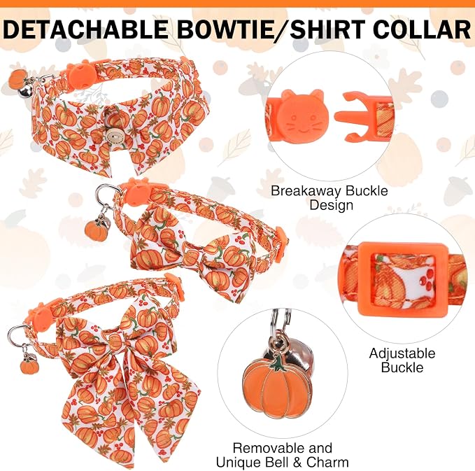 Thanksgiving Cat Collar Breakaway, Halloween Kitten Collar - Image 2