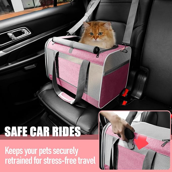 Cat Carrier 20lbs Top Open/Soft Sided Small Pet Dog Travel Carrying - Image 5