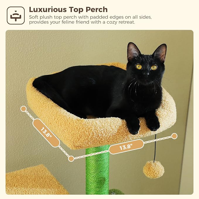 Cactus Cat Tree, 62-Inch Large Cat Tower - Image 2