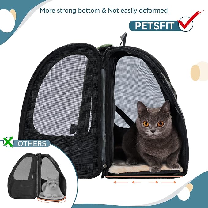Petsfit Cat Backpack Carrier, Dog Carrier Backpacks Expandable - Image 6