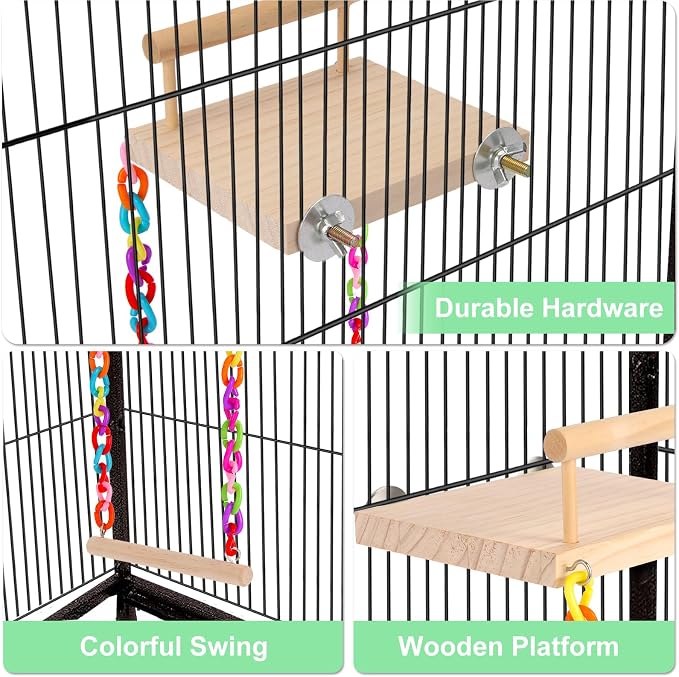 Kyouki Bird Perch Bird Cage Accessories Platform Swing - Image 4