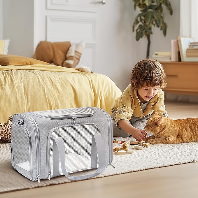 Cat Carrier Soft for Pets Up to 15 Lbs, Cat Travel Bag Soft-Sided - Image 6