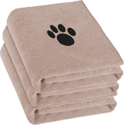 3 Pack Microfiber Dog Towels for Drying Dogs, Super Absorbent and Soft Pet by Puomue