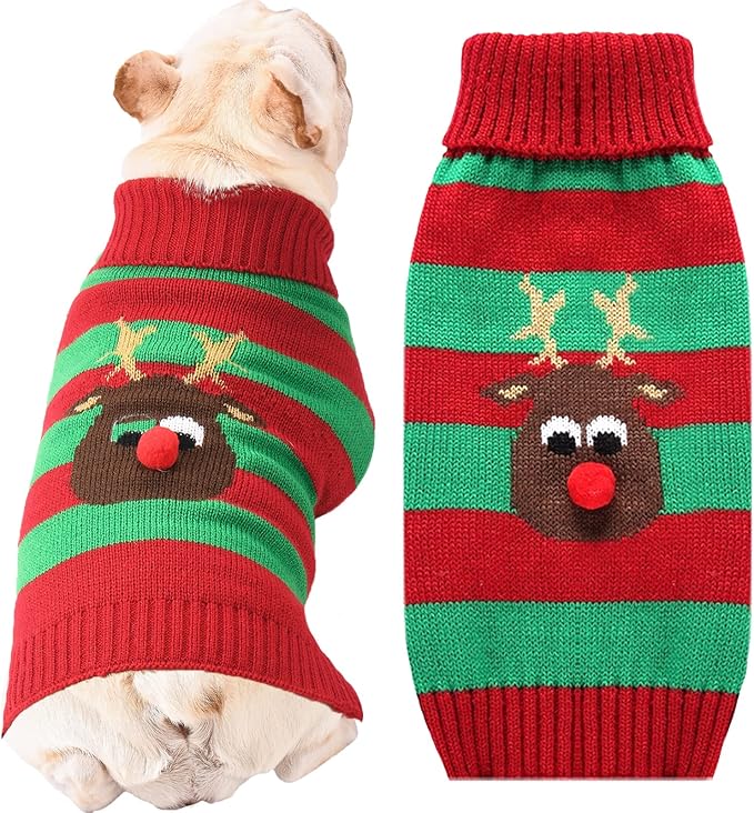 Dog Cat Christmas Sweater Boy Girl Ugly Reindeer Xmas Pet Clothes Holiday Puppy by DOGGYZSTYLE