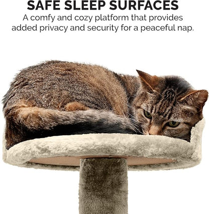 Furhaven 49.5" Tall Cat Tree for Indoor Cats, Ft. Sisal Scratching Posts - Image 6