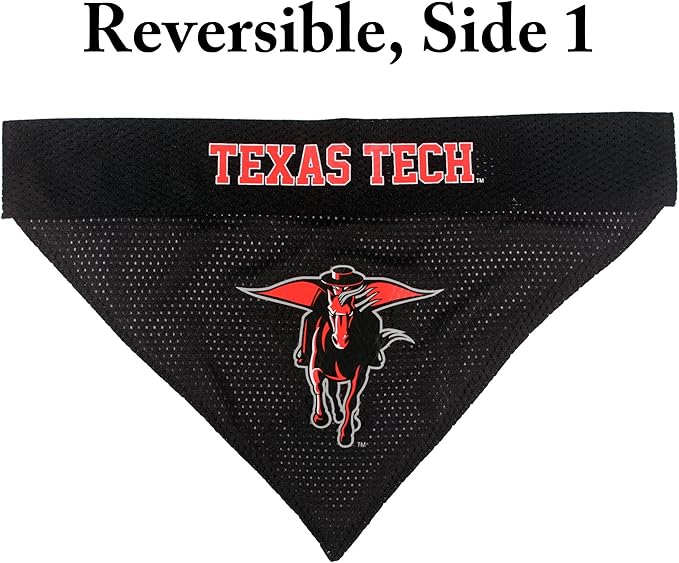 Pets First Collegiate Pet Accessories, Reversible Bandana, Texas Tech Red - Image 3