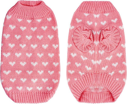 Dxhycc Dog Knitted Sweater Dog Heart Sweater Puppy Sweater Warm Soft Pet - Image 2