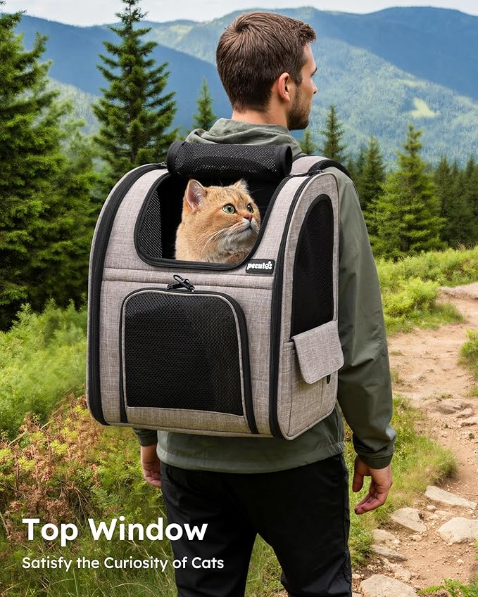 Pecute Cat Backpack Carrier Expandable, Pet Backpack - Image 4