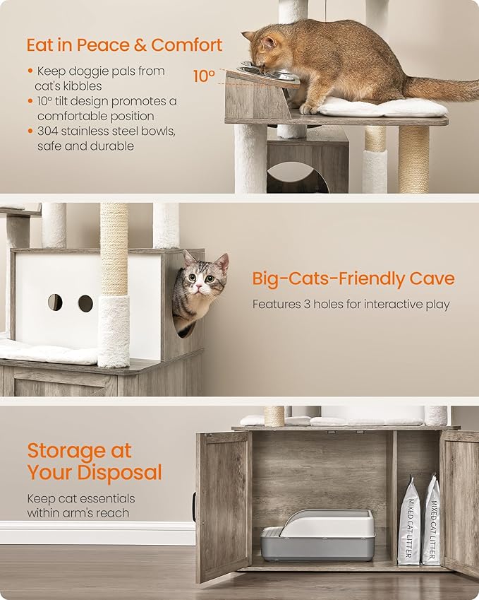 Feandrea Cat Tree, 66.9-Inch Cat Tower - Image 4