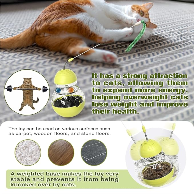 Cat Toy for Indoor Cats Wobble Treat Dispenser Ball Kitten Food Dispenser & - Image 6