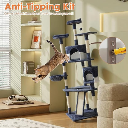DUMOS Tall 79in Cat Tree Tower, Large Multi Level Cats Climbing Tower - Image 6